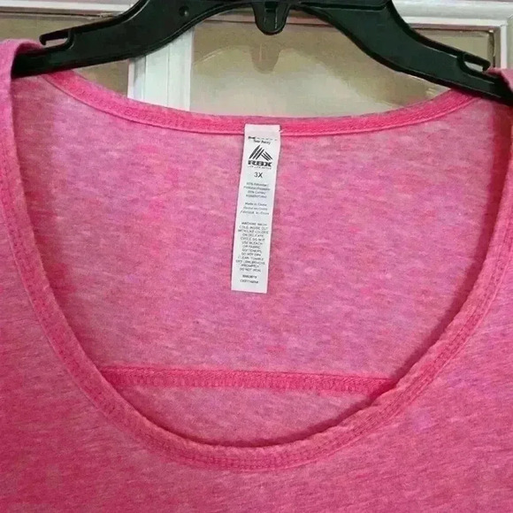 NWT RBX Women's Plus Activewear Short Sleeve Pink Top 3X Workout Exercise - Picture 4 of 7